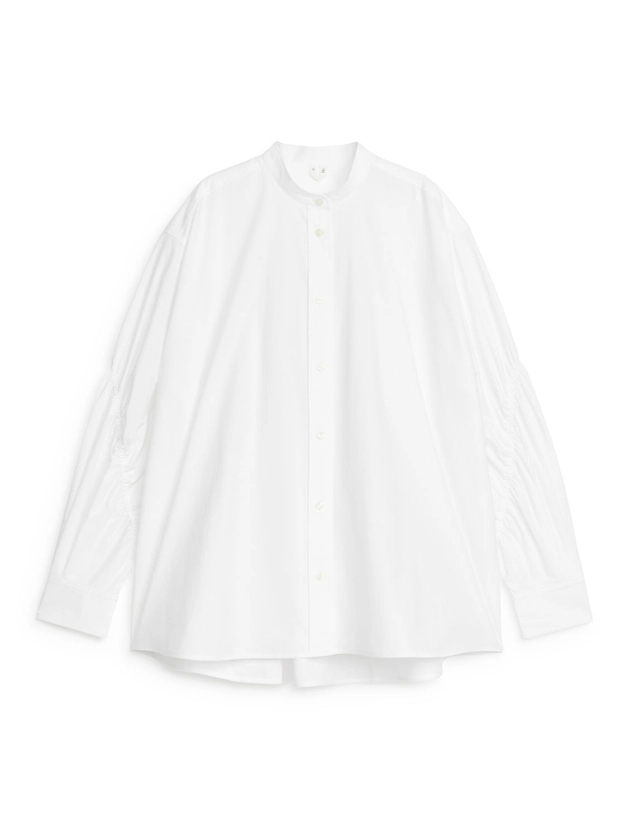 Chemise de smoking en popeline - Blanc - Shirts & blouses - ARKET FR