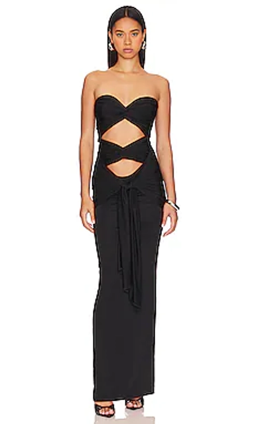 NBD Charlotte Strapless Gown in Black from Revolve.com