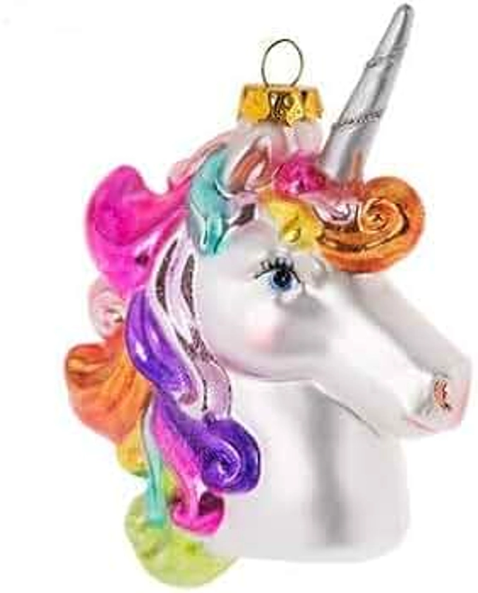 Unicorn Head Ornament Glass Christmas Tree Home Decoration Gift