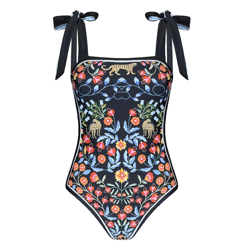 Night Imagination Reversible One Piece Swimsuit by Jessie Zhao New York