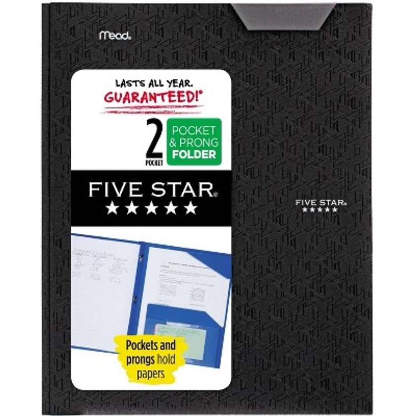 Five Star 2 Pocket Plastic Folder with Prongs