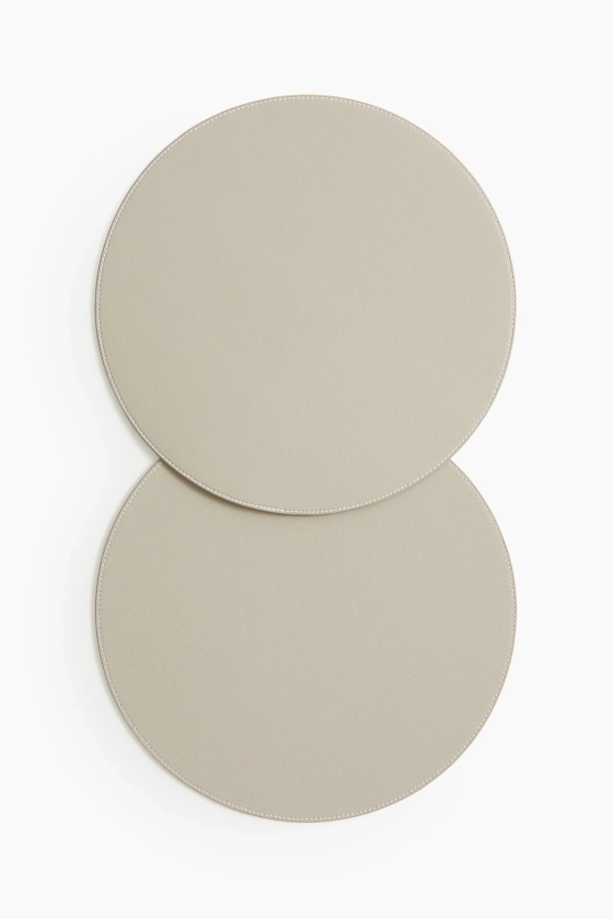 Set van 2 ronde placemats - Zwart - HOME | H&M NL