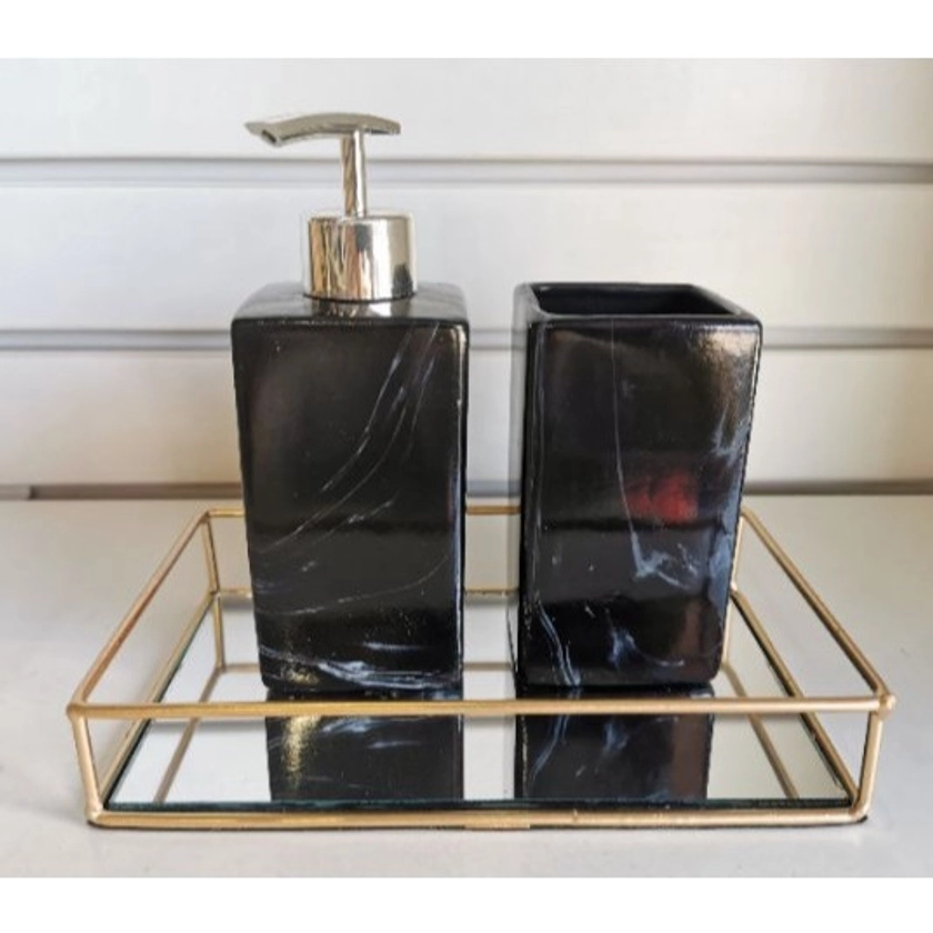 Bandeja espelhada redonda para perfumes/lavabo/banheiro etc. | Shopee Brasil