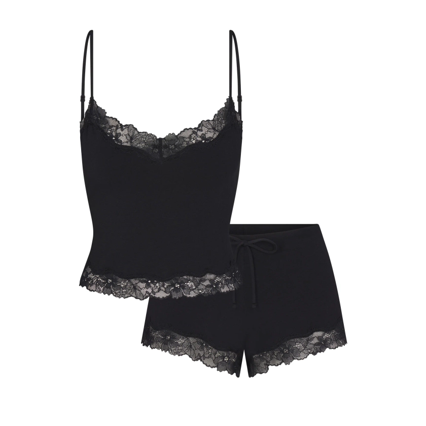 COTTON LACE CAMI AND SHORT SET | ONYX