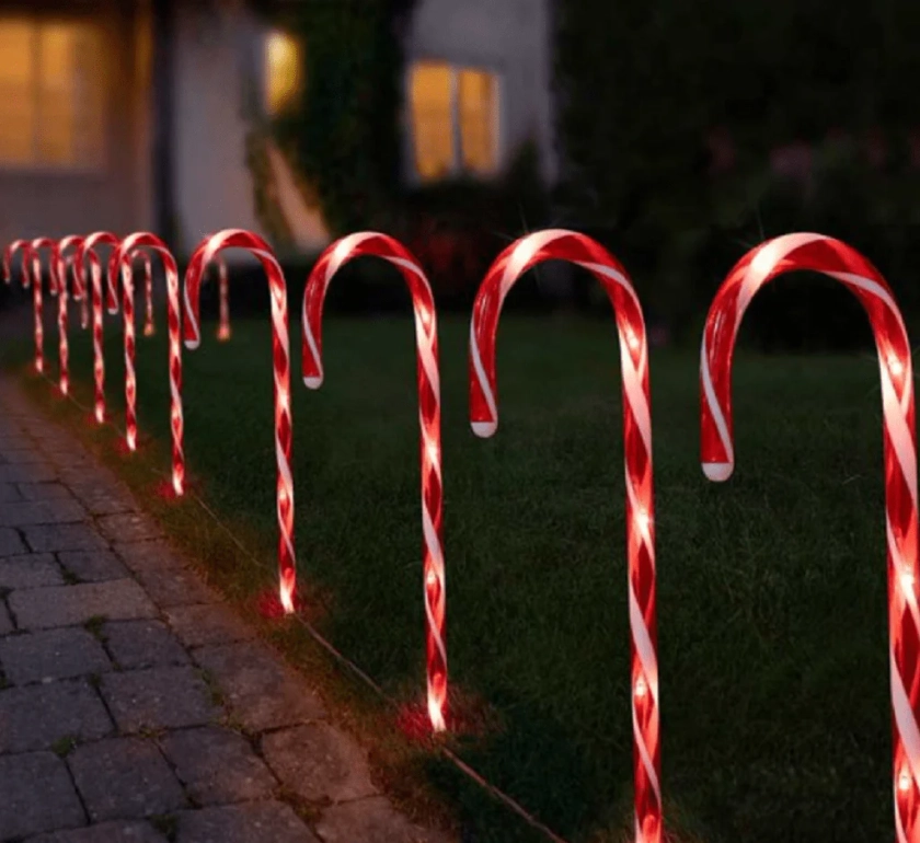 Three Kings Candy Cane Stake Lights 12pc