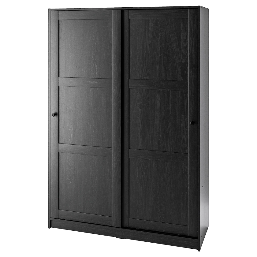 RAKKESTAD wardrobe with sliding doors, black-brown, 461/8x691/4" - IKEA