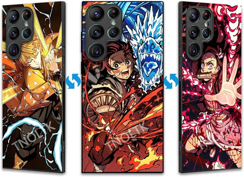 3D Anime Motion Case for Samsung Galaxy Case 6.8" Shockproof Soft Anti-Scratch Cool Manga Changable Case Compatible with Samsung Galaxy Series