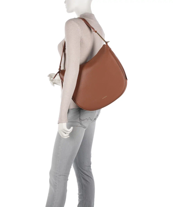 Priscilla Hobo bag grained leather brown