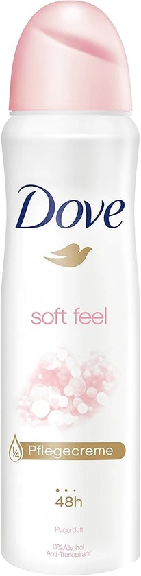 Dove Desodorante em spray de toque suave odor de pó quente, embalagem 6er (6 x 150 ml)