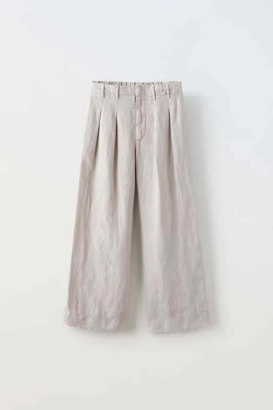 PANTALON EN LIN À PINCES