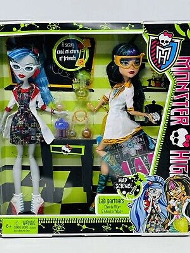 Monster High Lab Partners CLEO De Nile GHOULIA Yelps Mad Science NRFB New in Box