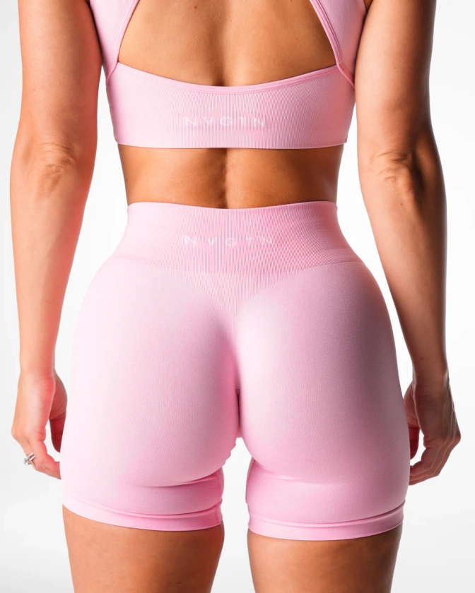 Baby Pink Mid Rise Pro Seamless Shorts