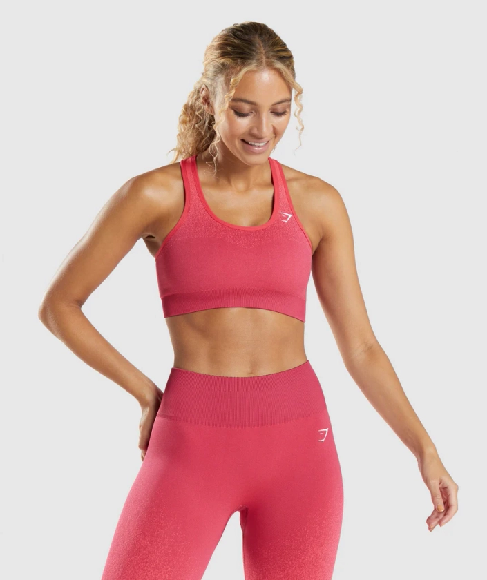 Gymshark Adapt Ombre Seamless Sports Bra - Pink/Red