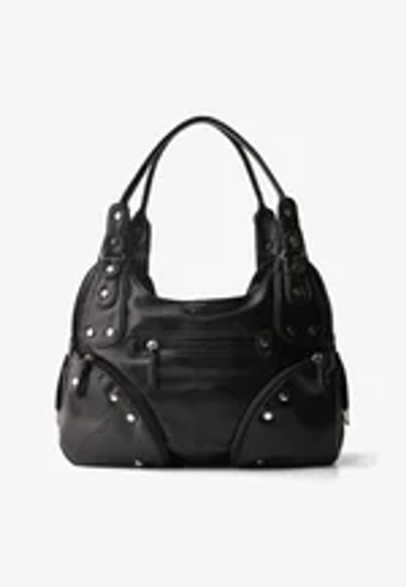 Bershka WITH ZIPS AND STUDS - Handtasche - black/schwarz - Zalando.de