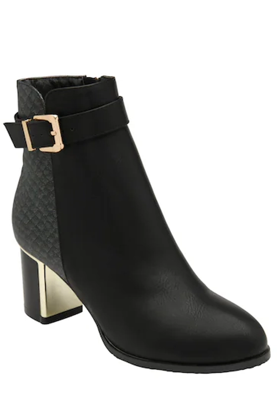 Lotus Black chrome Ankle Boots