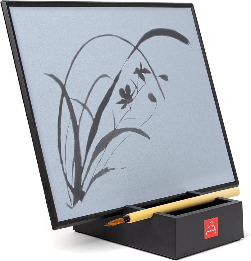 Buddha Board | Original 30x24x0,6 | Highly Absorbent Surface | Includes Board/Chalkboard, Waterproof Support and Bamboo Brush