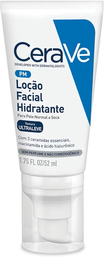 CeraVe, Loção Hidratante para o rosto, com Ácido Hialurônico, Niacinamida, Textura ultra fluida, 52ml : Amazon.com.br: Beleza