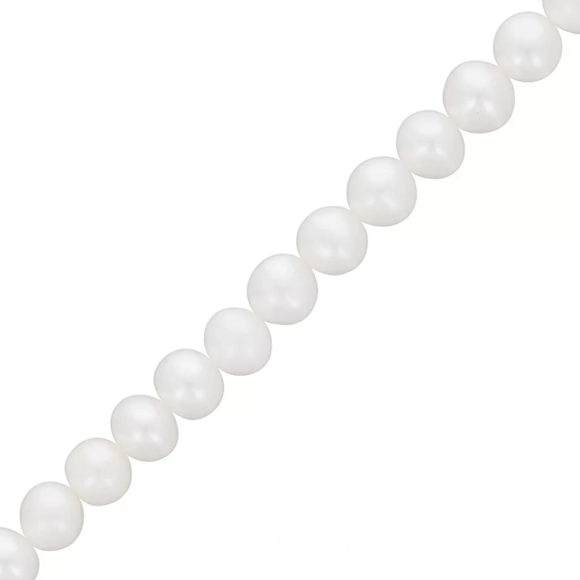 Perles d'eau douce rondes 5.5 mm - Grade AA Blanc x38cm - Perles & Co