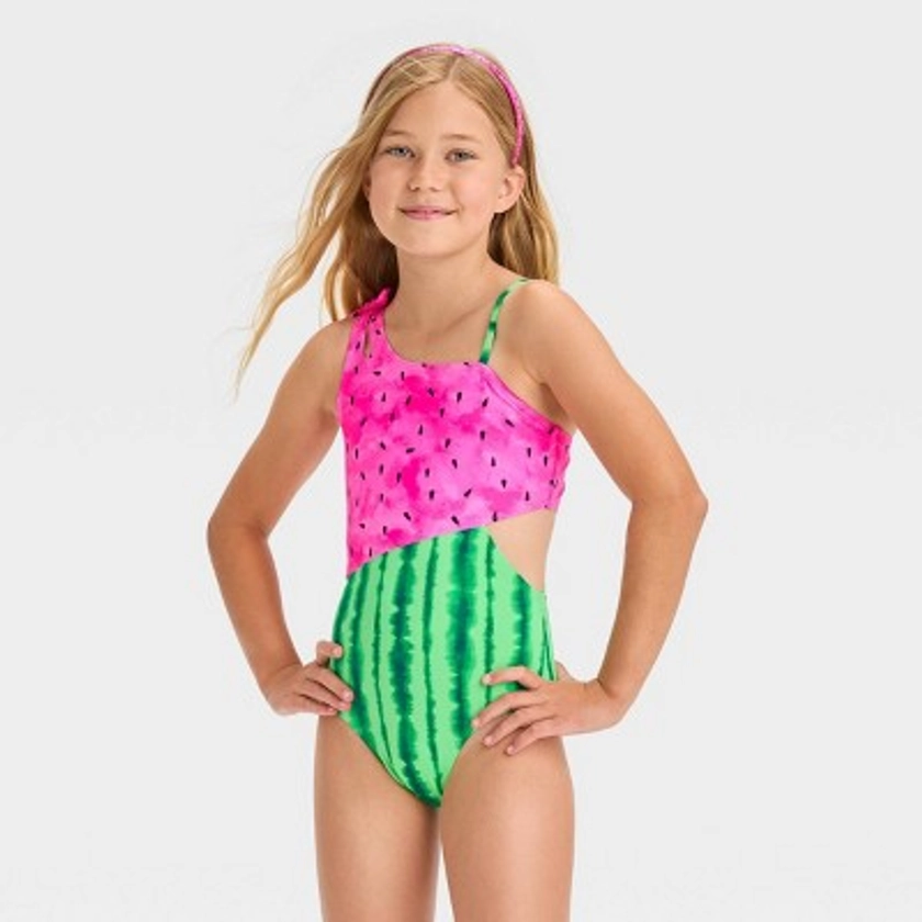 Girls' 'One In a Melon' Fruit Printed One Piece Swimsuit - Cat & Jack™