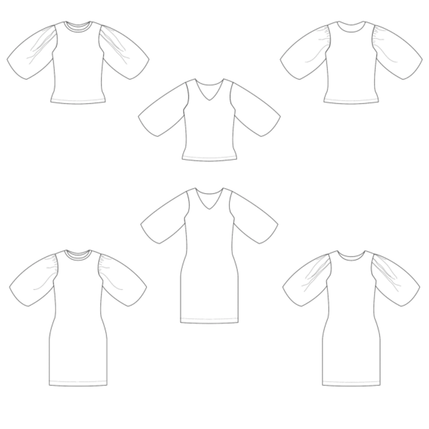 Bel'Etoile - Gaëlle top en jurk dames en tieners (papieren patroon) | Van Schie Raamdecoratie en Stoffen