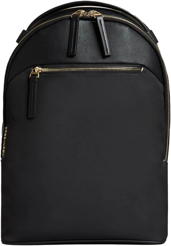 Troubadour Ember Backpack - Waterproof, Lightweight, Durable - Padded 16" Laptop Pocket - Breathable Back Panel - Ergonomic Design - Trolley Sleeve - Luxurious Grab Handle - Black