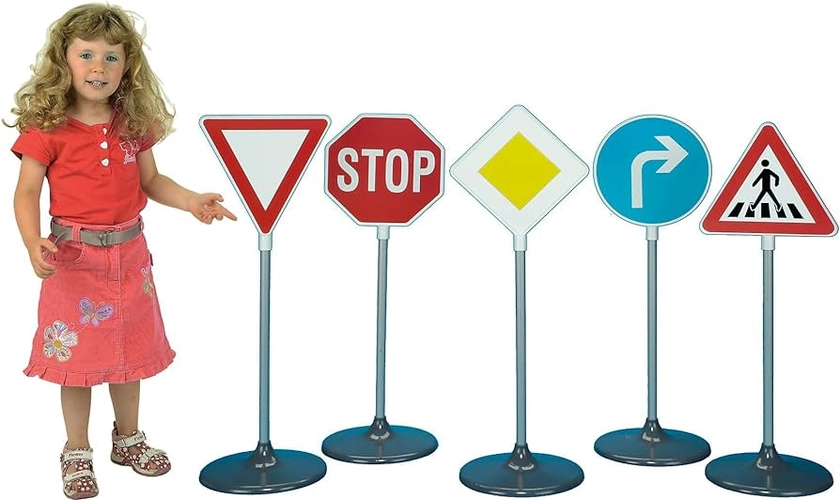 Theo Klein 2980 - Traffic Signs with 5 Different Pieces, Toy,Multicolored