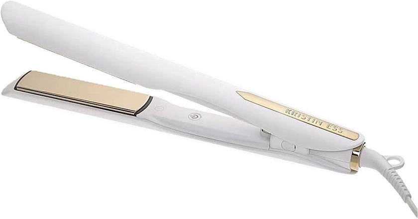 Kristin Ess 3-in-One Titanium Flat Iron Hair Straightener, Curling Iron + Beach Waver - Travel Cap - 440 Degree + Dual Voltage + Auto Shut Off - 1.25" Ion Straightener + Curler 2-in-1 Combo + Crimper