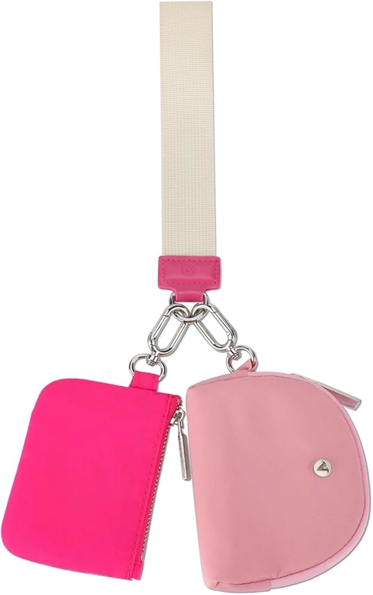 KeyChain Wallet Wristlet Wallets For Women Mini Zip Dual Pouch Wristlet