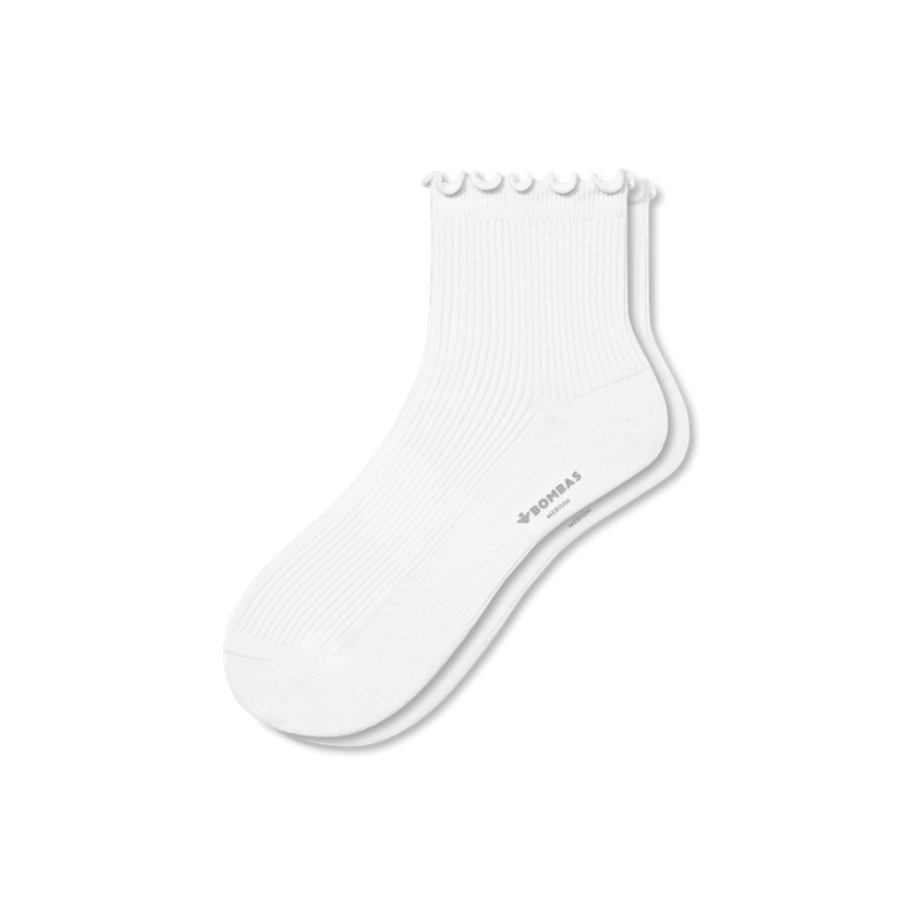 Women's Frilly Rib Quarter Socks