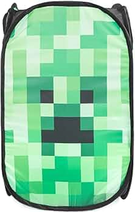 Jay Franco Minecraft Creeper 80L Pop-Up Laundry Basket - Hamper for Clothes or Toys