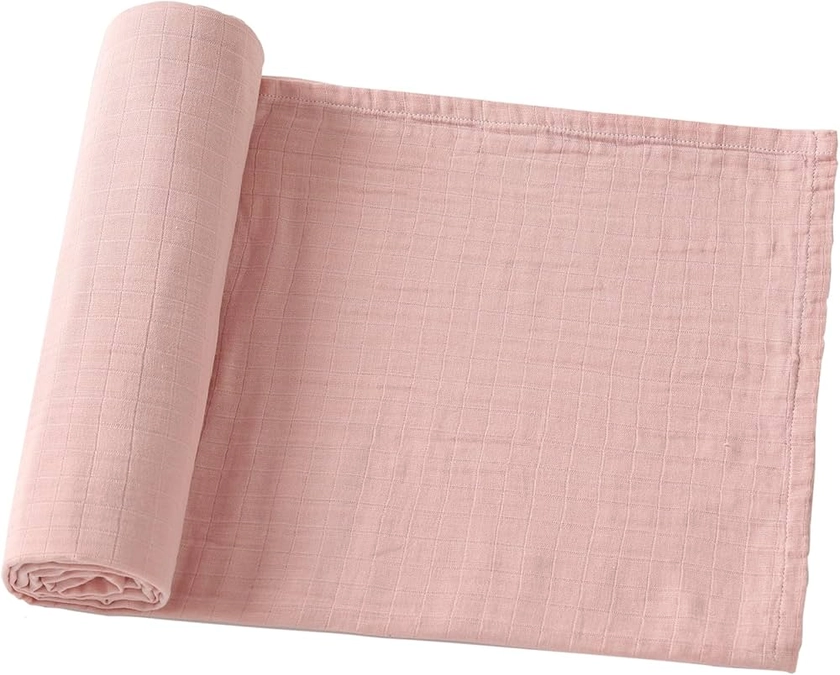 Amazon.com: POMISO Cobertores de musselina - Cobertores de algodão macio unissex - Enfaixados de musselina respiráveis para meninos e meninas, grande 119 x 119 cm, pétala rosa : Bebê