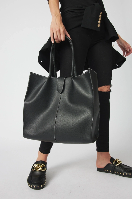 Winged Tote Bag — Black