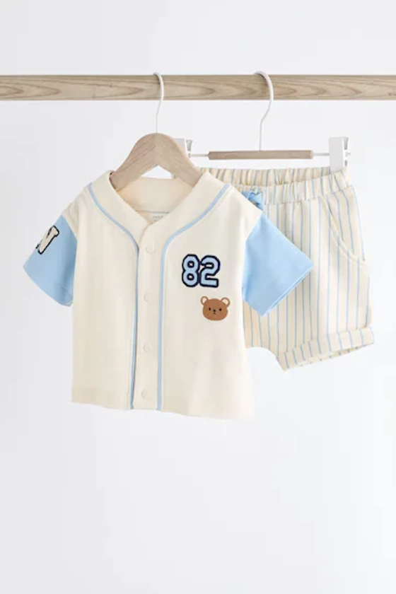 Buy Blue Varsity Baby T-Shirt And Shorts 2 Piece Set from the Next UK online shop