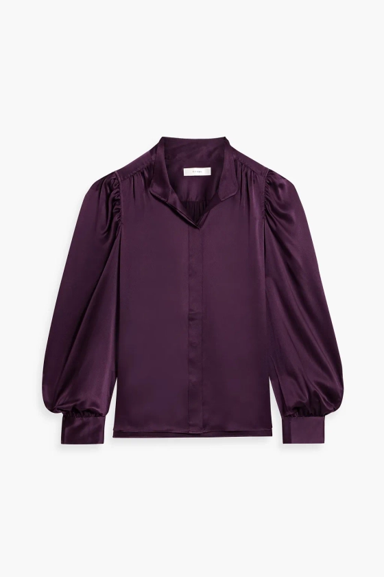 FRAME Gathered silk-satin shirt | THE OUTNET