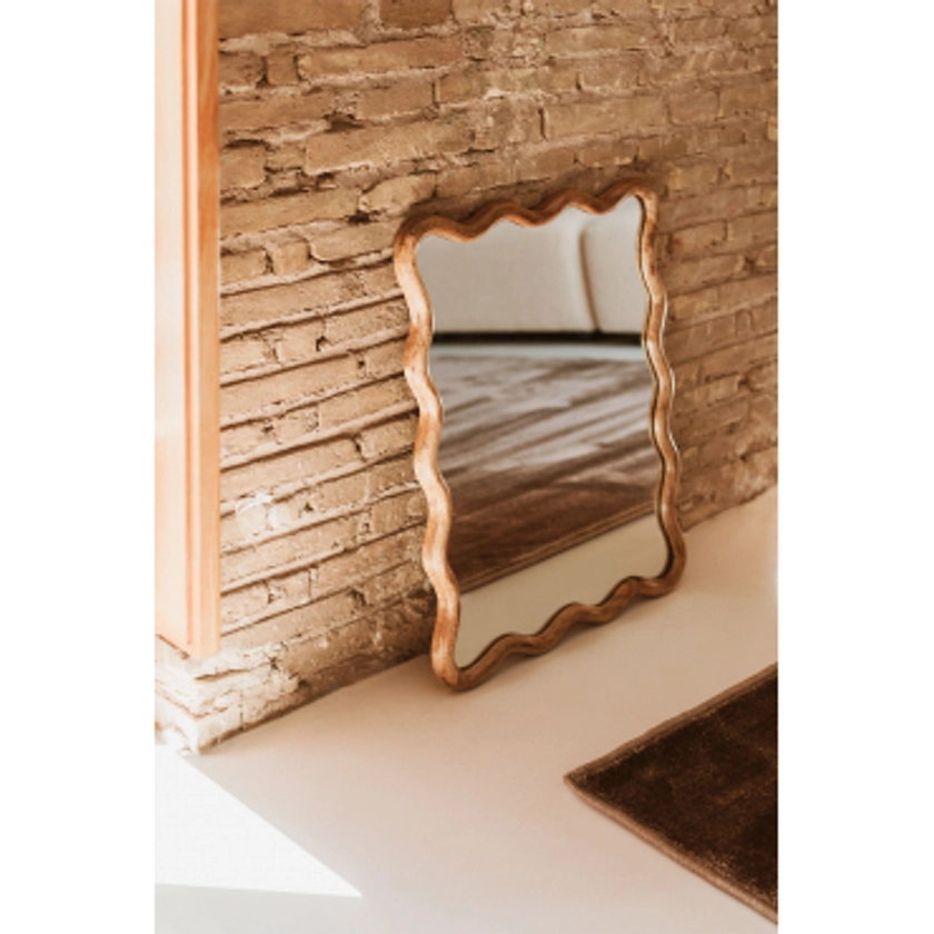 Miroir mural rectangulaire en bois de manguier (48x62 cm) Gilliam