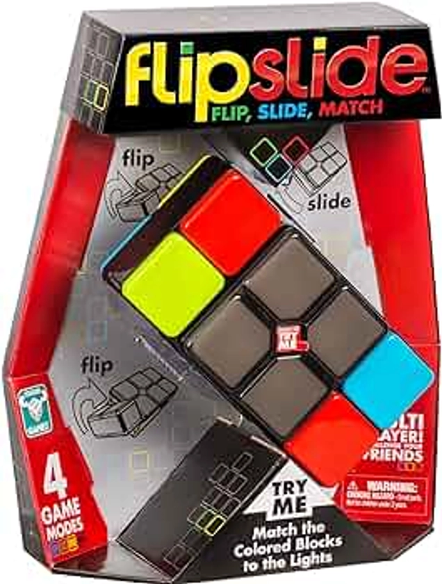 Flipslide Game - Electronic Handheld Game | Addictive Multiplayer Puzzle Game of Skill | Flip, Slide & Match Colors to Beat the Clock | 4 Thrilling Game Modes | Ages 8+ | Includes Batteries