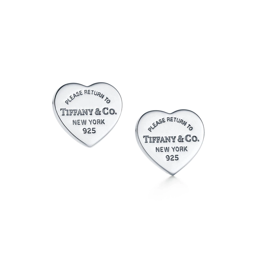 Return to Tiffany™ Heart Tag Stud Earrings in Silver, Mini | Tiffany & Co. UK
