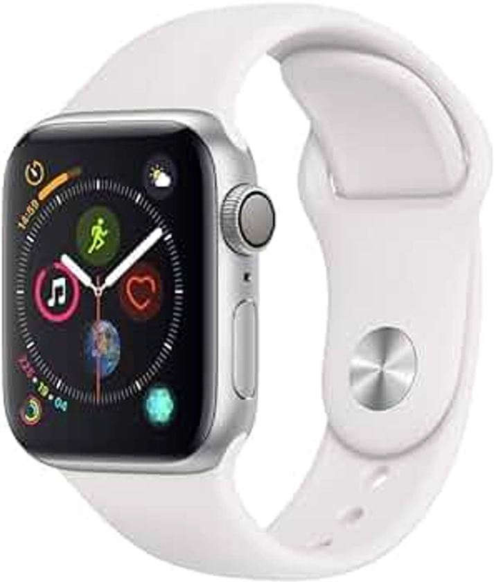 Amazon.com: Apple Watch Series 4 (GPS, 40MM) - Silver Aluminum Case with White Sport Band (Renewed) : Electronics