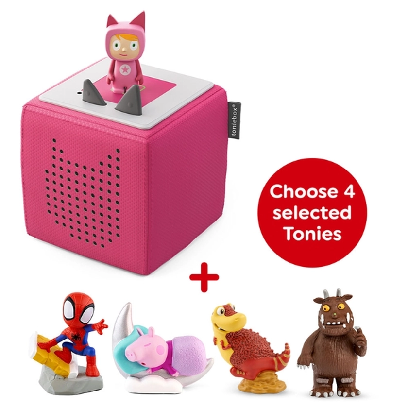 Toniebox (Pink) and Four Toniebox Audio Bundle | Smyths Toys UK