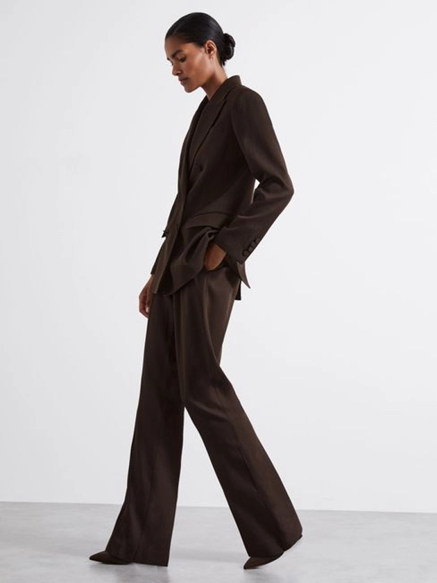 Atelier Virgin Wool-Blend Suit Trousers in Chocolate