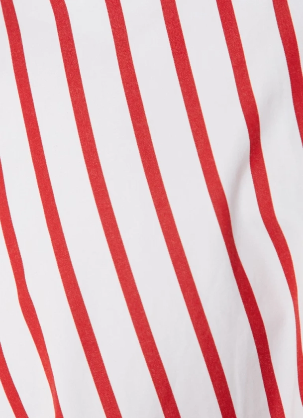 Ralph Lauren Midi rok met streepprint en steekzakken • Donkerrood • deBijenkorf.be