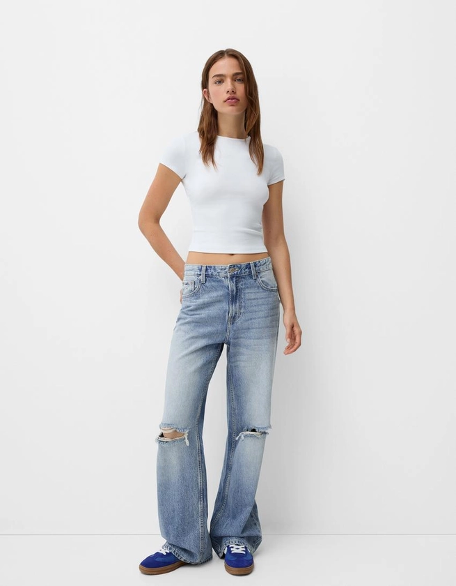 Jeans 90's wide leg rotos