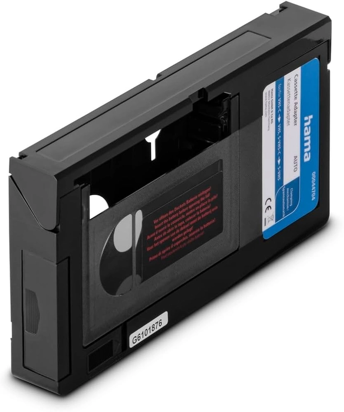 Hama Adaptateur cassette VHS-C/VHS '00044704' (Convertisseur vidéo VHS-C/VHS, cassette adaptatrice motorisée, 6 mm) Noir