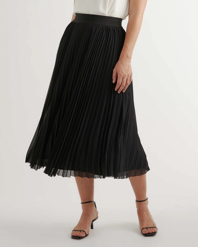 Chiffon Pleated Midi Skirt