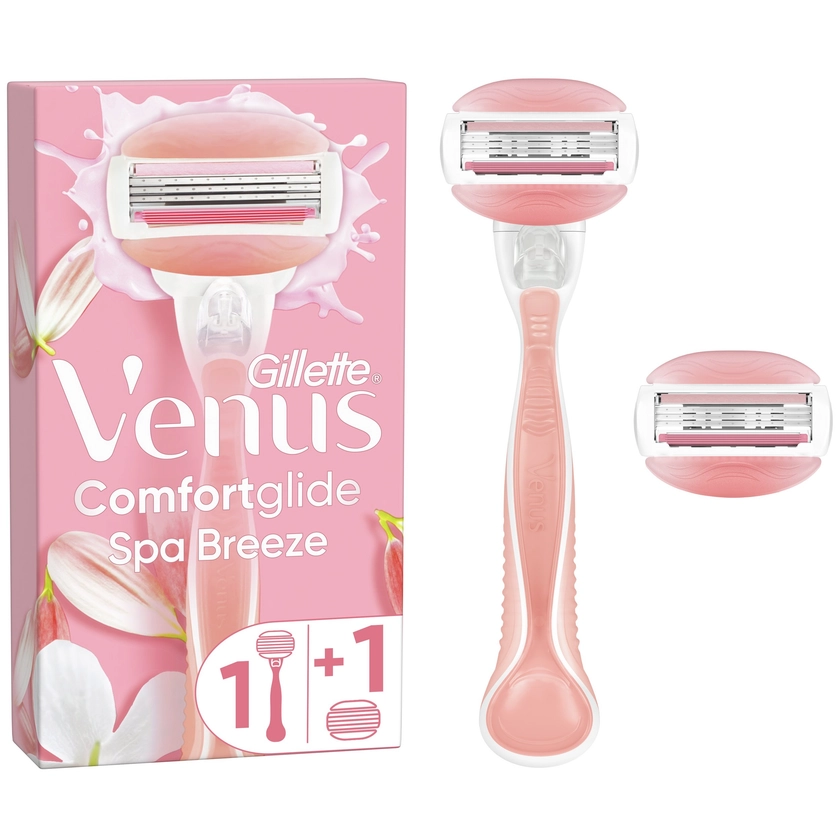 Gillette Venus 3 ComfortGlide Spa Breeze - Γυναικεία Ξυριστική Μηχανή με 2 Ανταλλακτικές Κεφαλές 3 Λεπίδων & Άρωμα Λευκού Τσαγιού για Καλύτερη Ολίσθηση & Απαλό Ξύρισμα | Pharm24.gr