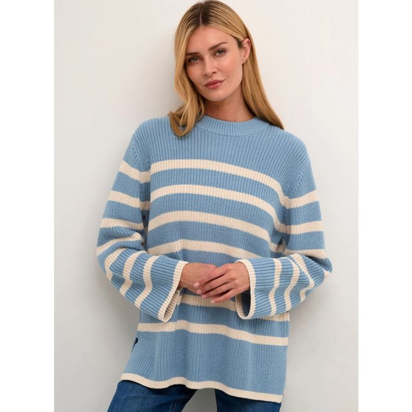 Buy KAFFE Cilla Oversized Stripe Pullover Blue XL | Jumpers | Tu