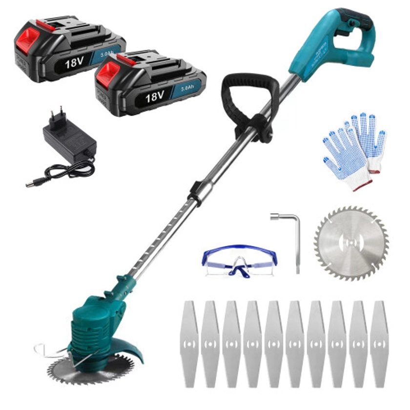 Cordless Strimmer Grass Trimmer+2Battery+Charger-Makita Compatible on OnBuy