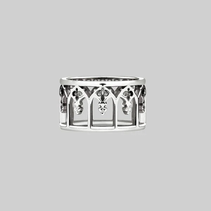 NOIR. Gothic Arches Ring - Silver