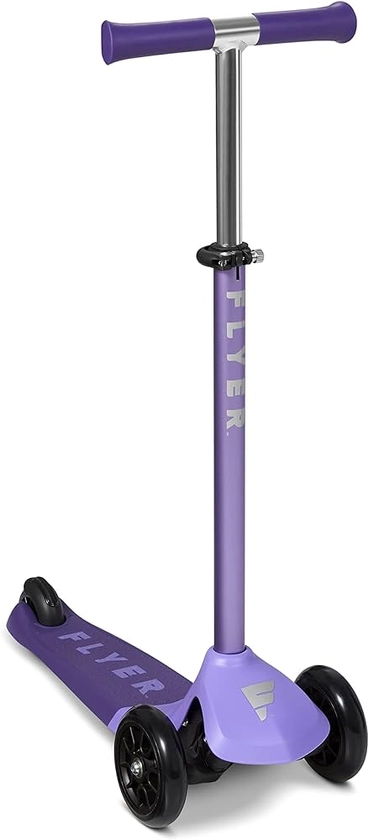 Flyer Glider Pro, Lean to Steer Kids Scooter, Purple, for Kids Ages 5+ Years