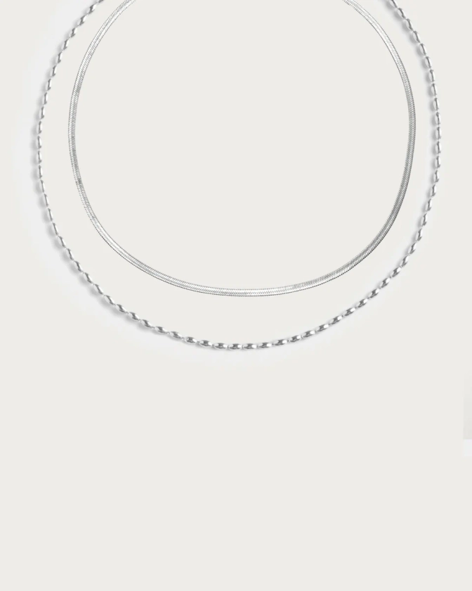 Silver Chaîne de taille Collier Set | En Route Jewelry | En Route Jewelry